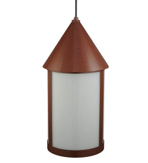 Meyda Lighting Julian 9" Red Rust Pendant Light With White Acrylic Shade