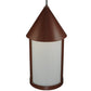 Meyda Lighting Julian 9" Red Rust Pendant Light With White Acrylic Shade