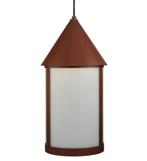 Meyda Lighting Julian 9" Red Rust Pendant Light With White Acrylic Shade