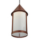 Meyda Lighting Julian 9" Red Rust Pendant Light With White Acrylic Shade