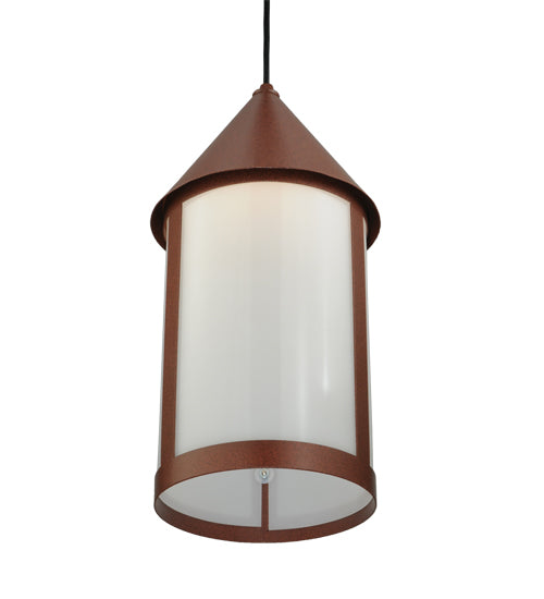 Meyda Lighting Julian 9" Red Rust Pendant Light With White Acrylic Shade