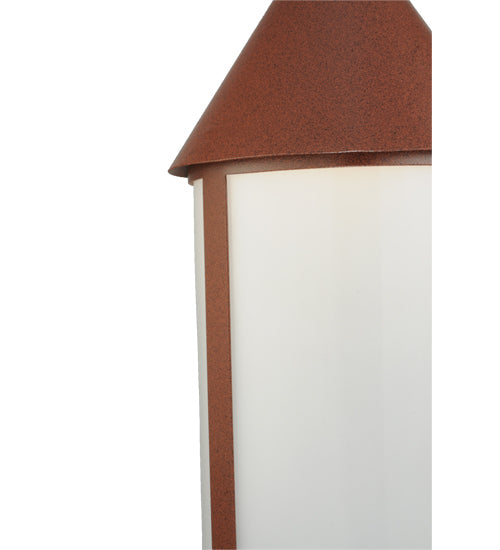 Meyda Lighting Julian 9" Red Rust Pendant Light With White Acrylic Shade