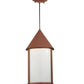 Meyda Lighting Julian 9" Red Rust Pendant Light With White Acrylic Shade