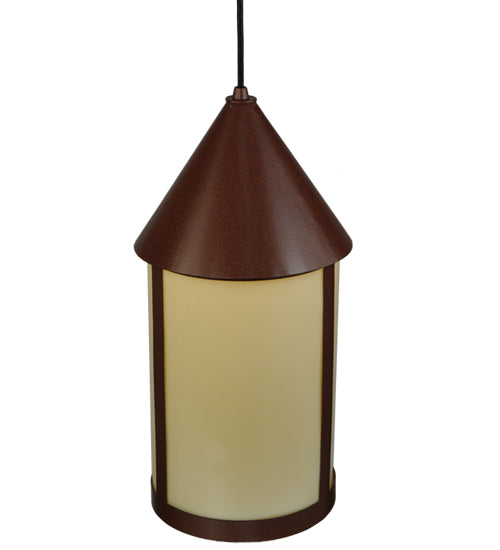Meyda Lighting Julian 9" Rust Pendant Light With Beige Provistone Idalight Shade Glass