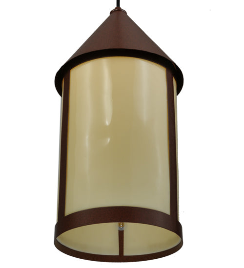 Meyda Lighting Julian 9" Rust Pendant Light With Beige Provistone Idalight Shade Glass