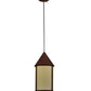 Meyda Lighting Julian 9" Rust Pendant Light With Beige Provistone Idalight Shade Glass