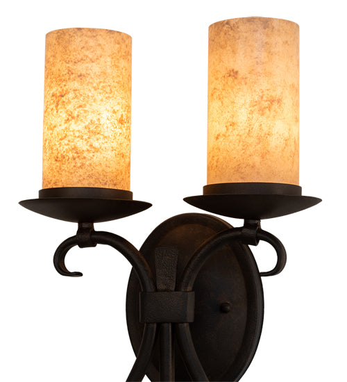 Meyda Lighting Juliana 10" 2-Light Chestnut Wall Sconce With Vellum Idalight Shade