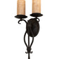 Meyda Lighting Juliana 10" 2-Light Chestnut Wall Sconce With Vellum Idalight Shade