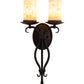 Meyda Lighting Juliana 10" 2-Light Chestnut Wall Sconce With Vellum Idalight Shade