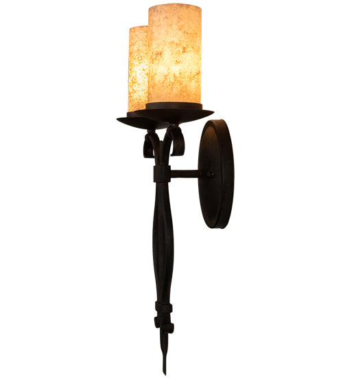 Meyda Lighting Juliana 10" 2-Light Chestnut Wall Sconce With Vellum Idalight Shade