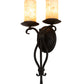 Meyda Lighting Juliana 10" 2-Light Chestnut Wall Sconce With Vellum Idalight Shade
