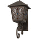 Meyda Lighting Julie 9" Gilded Tobacco Wall Sconce With Clear Seeded Shade Glass