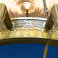 Meyda Lighting Kahe 168" 32-Light Brass & Black Hills Gold Chandelier With Clear & Frosted, Blue Idalight Shade Glass