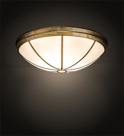 Meyda Lighting Kahe 239900 60" 12-Light Brass Powder Coat Flush Mount Light With White Statuario Idalight Shade
