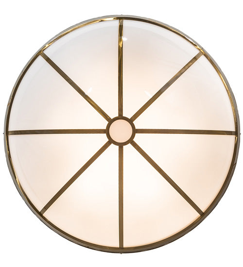 Meyda Lighting Kahe 239900 60" 12-Light Brass Powder Coat Flush Mount Light With White Statuario Idalight Shade