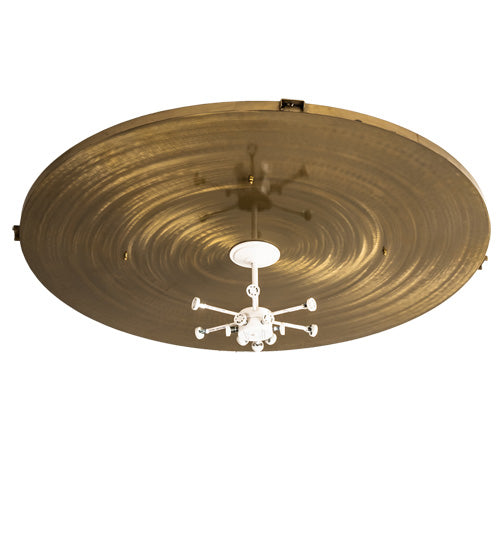 Meyda Lighting Kahe 239900 60" 12-Light Brass Powder Coat Flush Mount Light With White Statuario Idalight Shade
