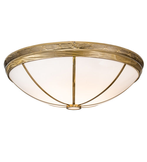 Meyda Lighting Kahe 239900 60" 12-Light Brass Powder Coat Flush Mount Light With White Statuario Idalight Shade