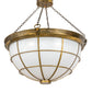 Meyda Lighting Kahe 48" 8-Light Brass Powder Coat Pendant Light With White Statuario Idalight Shade