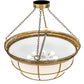 Meyda Lighting Kahe 48" 8-Light Brass Powder Coat Pendant Light With White Statuario Idalight Shade
