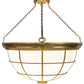 Meyda Lighting Kahe 48" 8-Light Brass Powder Coat Pendant Light With White Statuario Idalight Shade