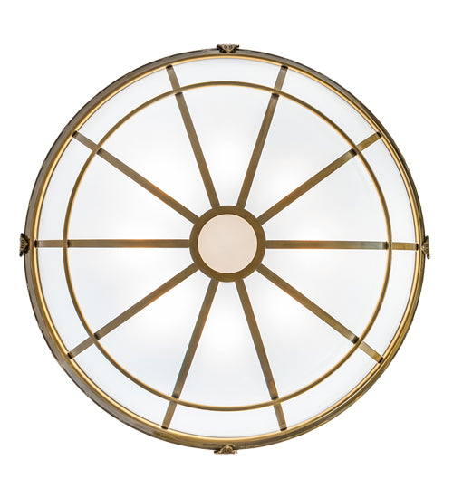 Meyda Lighting Kahe 48" 8-Light Brass Powder Coat Pendant Light With White Statuario Idalight Shade