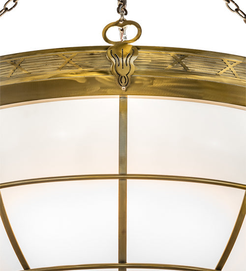 Meyda Lighting Kahe 48" 8-Light Brass Powder Coat Pendant Light With White Statuario Idalight Shade