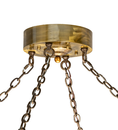 Meyda Lighting Kahe 48" 8-Light Brass Powder Coat Pendant Light With White Statuario Idalight Shade