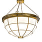 Meyda Lighting Kahe 48" 8-Light Brass Powder Coat Pendant Light With White Statuario Idalight Shade