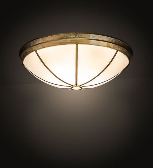Meyda Lighting Kahe 60" 12-Light Brass Powder Coat Flush Mount Light With White Statuario Idalight Shade