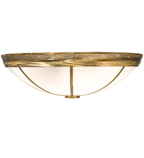 Meyda Lighting Kahe 60" 12-Light Brass Powder Coat Flush Mount Light With White Statuario Idalight Shade