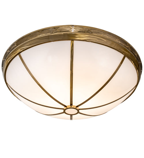 Meyda Lighting Kahe 60" 12-Light Brass Powder Coat Flush Mount Light With White Statuario Idalight Shade