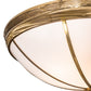 Meyda Lighting Kahe 60" 12-Light Brass Powder Coat Flush Mount Light With White Statuario Idalight Shade