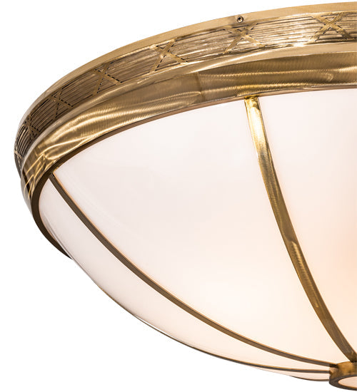 Meyda Lighting Kahe 60" 12-Light Brass Powder Coat Flush Mount Light With White Statuario Idalight Shade