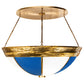 Meyda Lighting Kahe 72" 12-Light Brass Tint & Black Hills Gold Pendant Light With Blue & White Idalight Shade