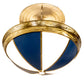 Meyda Lighting Kahe 72" 12-Light Brass Tint & Black Hills Gold Pendant Light With Blue & White Idalight Shade