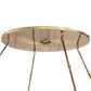 Meyda Lighting Kahe 72" 12-Light Brass Tint & Black Hills Gold Pendant Light With Blue & White Idalight Shade