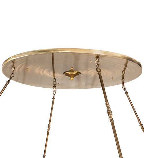 Meyda Lighting Kahe 72" 12-Light Brass Tint & Black Hills Gold Pendant Light With Blue & White Idalight Shade