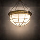 Meyda Lighting Kahe 72" 18-Light Brass/Black Hills Gold Inverted Pendant Light With Statuario Idalight Shade
