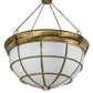 Meyda Lighting Kahe 72" 18-Light Brass/Black Hills Gold Inverted Pendant Light With Statuario Idalight Shade