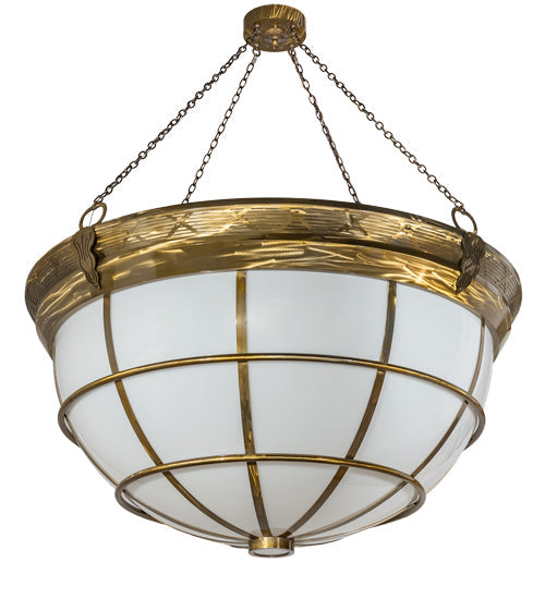 Meyda Lighting Kahe 72" 18-Light Brass/Black Hills Gold Inverted Pendant Light With Statuario Idalight Shade