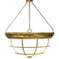Meyda Lighting Kahe 72" 18-Light Brass/Black Hills Gold Inverted Pendant Light With Statuario Idalight Shade