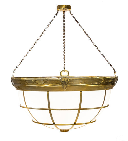 Meyda Lighting Kahe 72" 18-Light Brass/Black Hills Gold Inverted Pendant Light With Statuario Idalight Shade