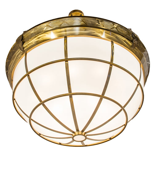 Meyda Lighting Kahe 72" 18-Light Brass/Black Hills Gold Inverted Pendant Light With Statuario Idalight Shade