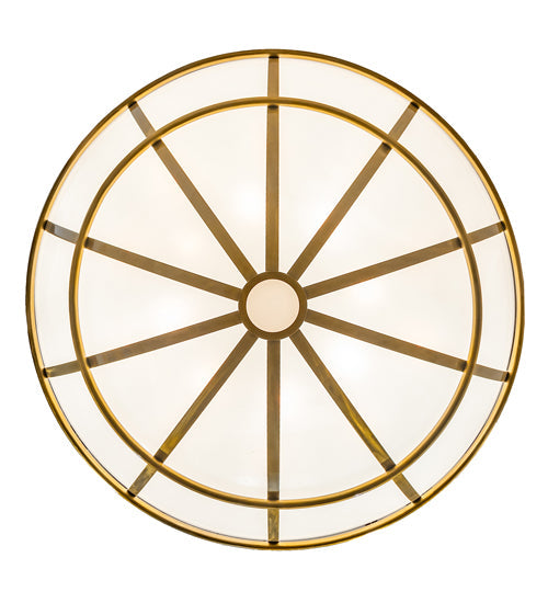 Meyda Lighting Kahe 72" 18-Light Brass/Black Hills Gold Inverted Pendant Light With Statuario Idalight Shade