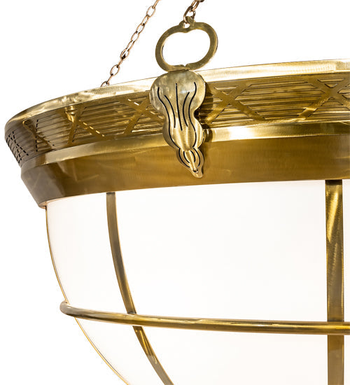 Meyda Lighting Kahe 72" 18-Light Brass/Black Hills Gold Inverted Pendant Light With Statuario Idalight Shade