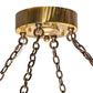 Meyda Lighting Kahe 72" 18-Light Brass/Black Hills Gold Inverted Pendant Light With Statuario Idalight Shade