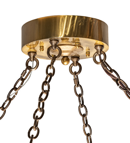 Meyda Lighting Kahe 72" 18-Light Brass/Black Hills Gold Inverted Pendant Light With Statuario Idalight Shade