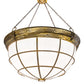Meyda Lighting Kahe 72" 18-Light Brass/Black Hills Gold Inverted Pendant Light With Statuario Idalight Shade
