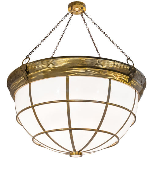 Meyda Lighting Kahe 72" 18-Light Brass/Black Hills Gold Inverted Pendant Light With Statuario Idalight Shade