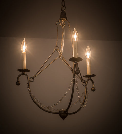 Meyda Lighting Kaitlynn 22" 3-Light Corinth Chandelier With White Faux Candlelight
